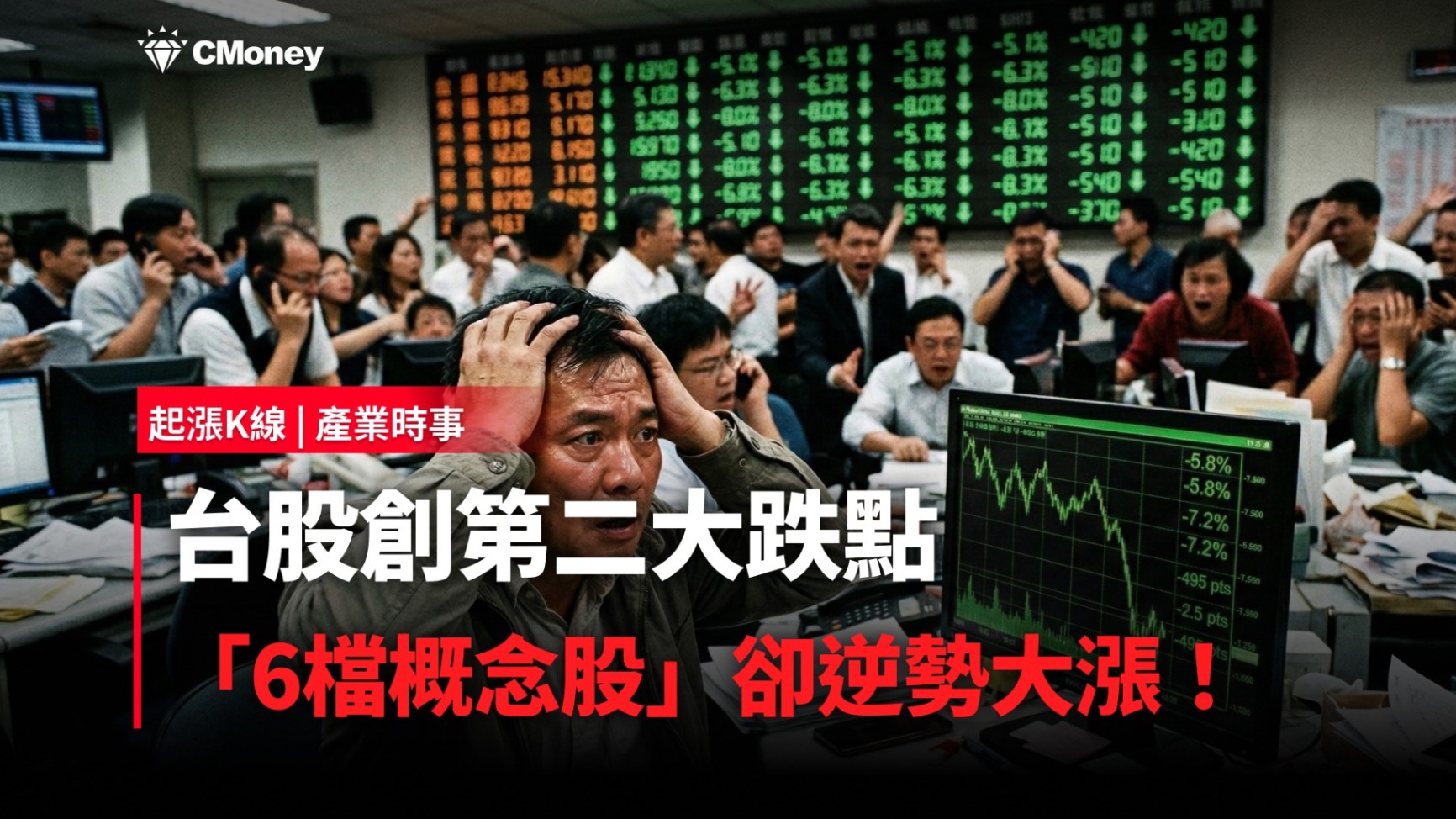 【最新消息】台股創第二大跌點，「6檔傳產股」卻逆勢大漲！