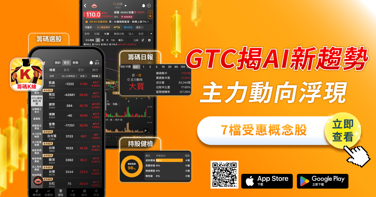 【搶先關注】輝達GTC揭AI新趨勢,「7檔概念股」強勢出列!