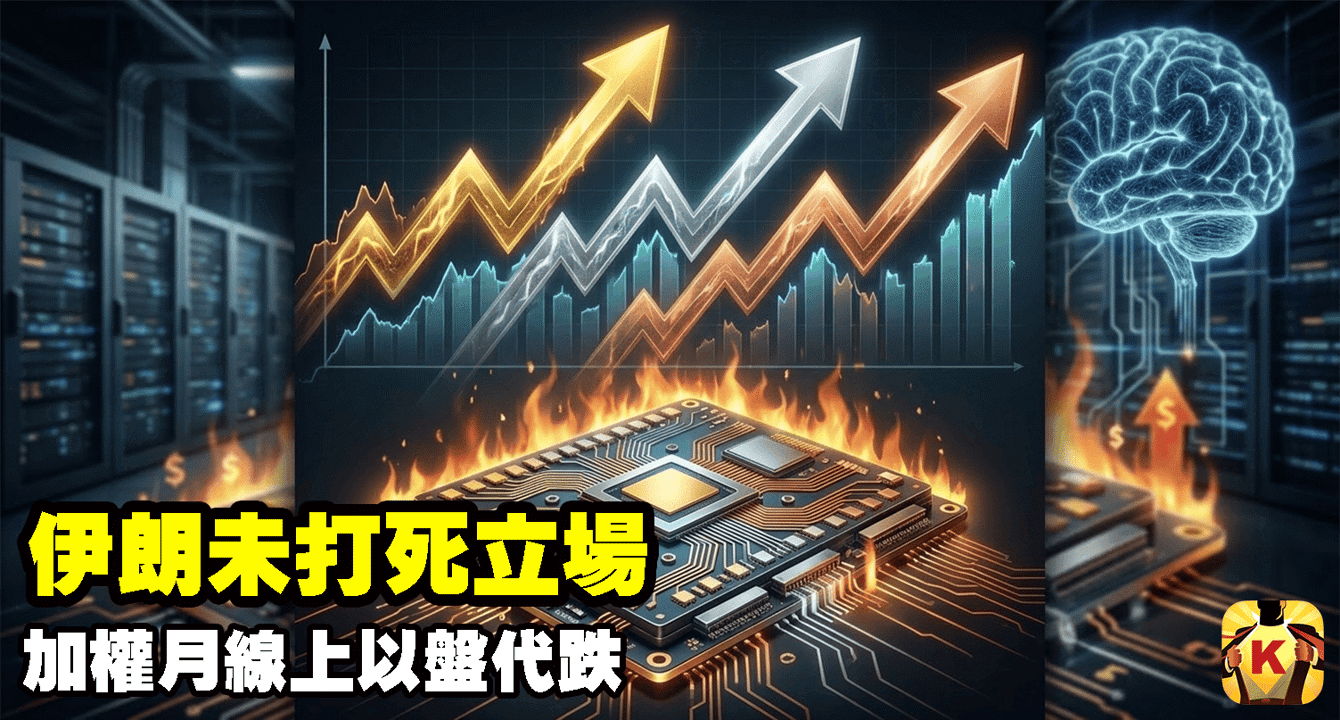 【台股盤後】伊朗未打死立場，加權月線上以盤代跌