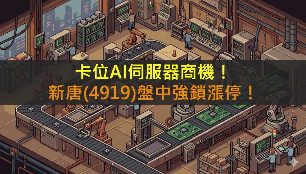 卡位AI伺服器商機!新唐(4919)盤中強鎖漲停!