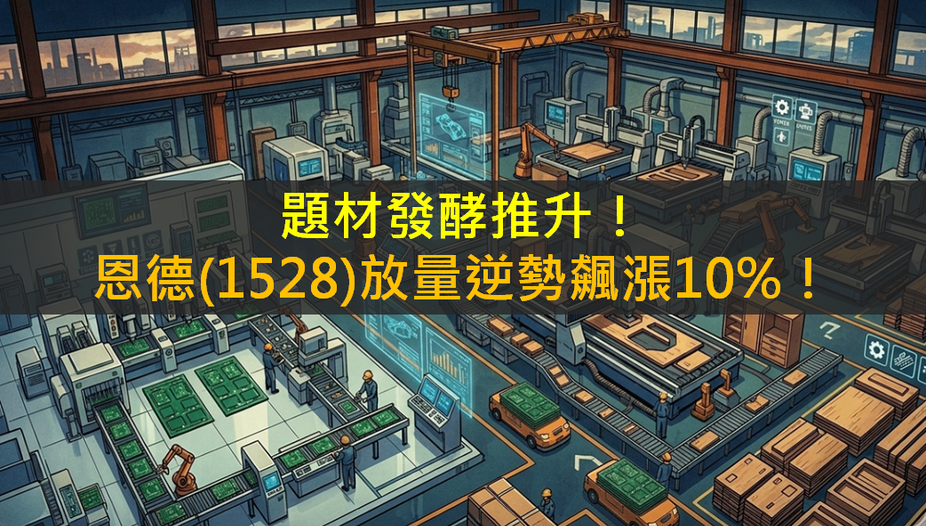 題材發酵推升!恩德(1528)放量逆勢飆漲10%!