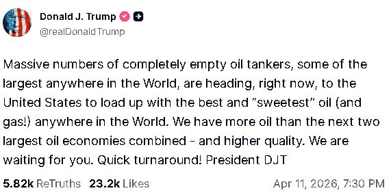 【匯金油整理】川普：「終會實現『船隻均可進出』！」