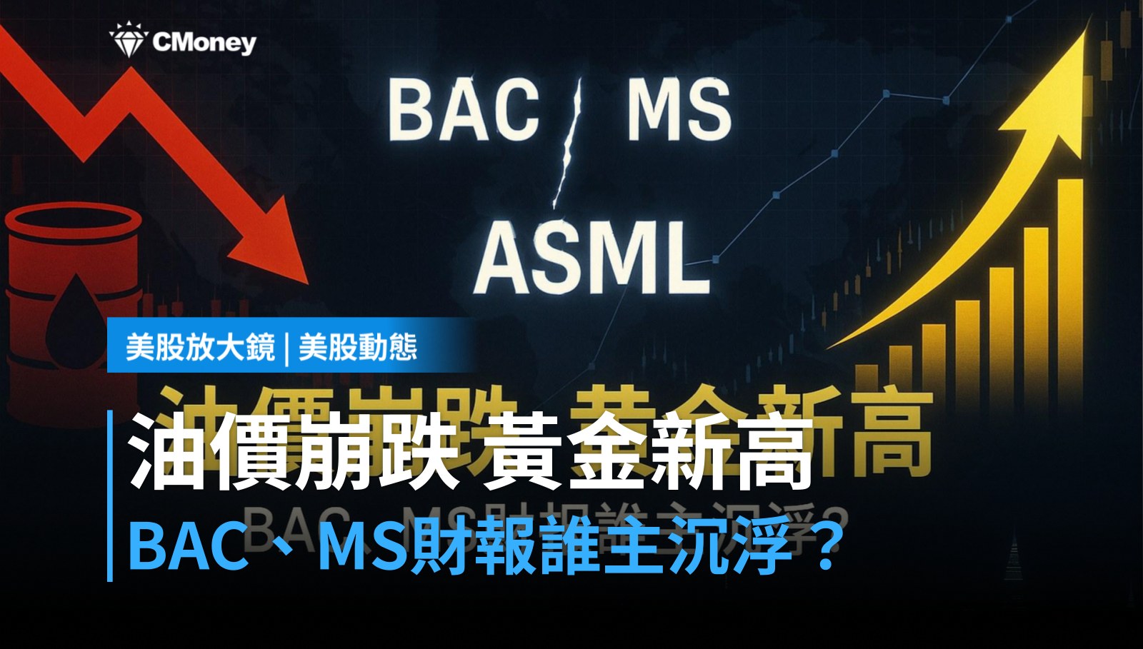 【美股盤前】油價崩跌黃金飆新高,BAC、MS、ASML財報定乾坤(2026.04.15)