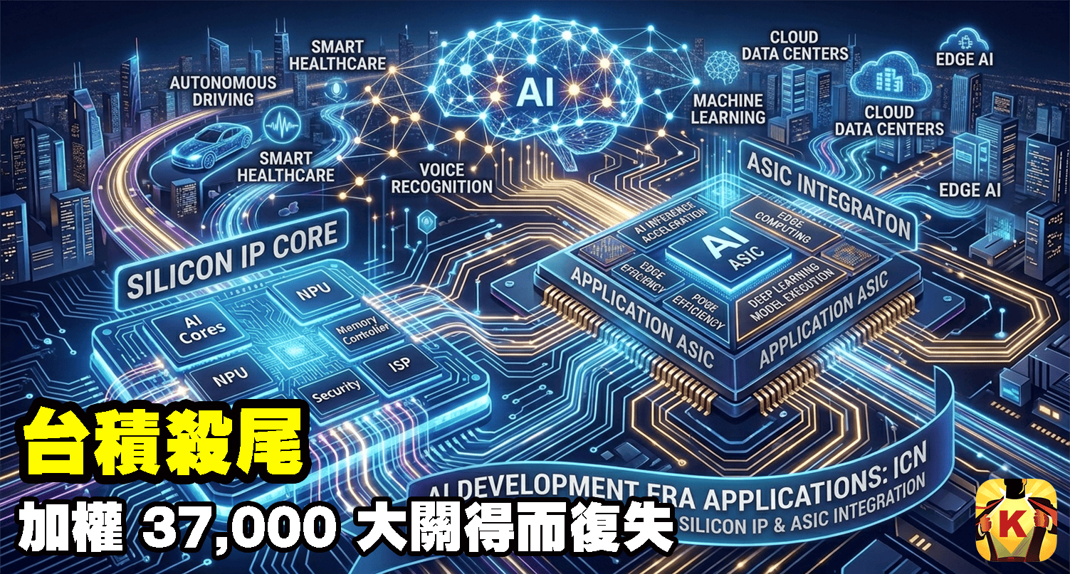 【台股盤後】台積殺尾，加權 37,000 大關得而復失