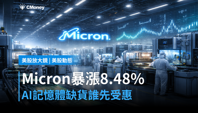 【美股動態】Micron單日暴漲8.48%,AI記憶體缺貨誰最先受惠?