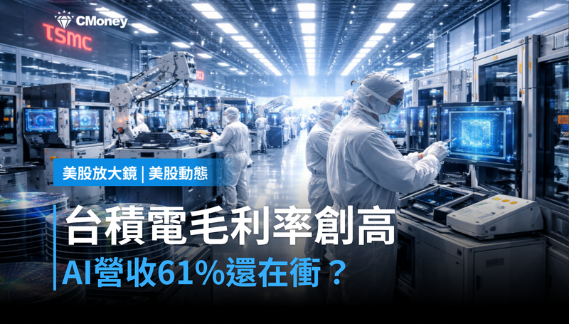 【美股動態】台積電單季毛利率66％創高，AI佔營收61％還在衝？