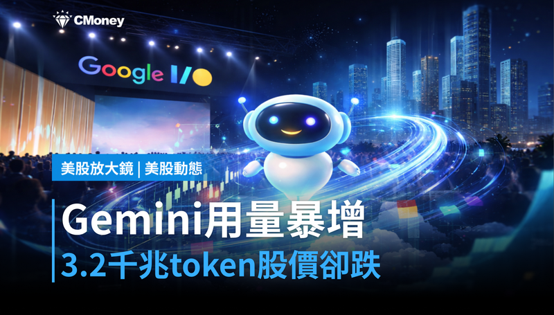【美股動態】Google I/O炸出3.2千兆token！Gemini用量暴增700％，股價卻跌？