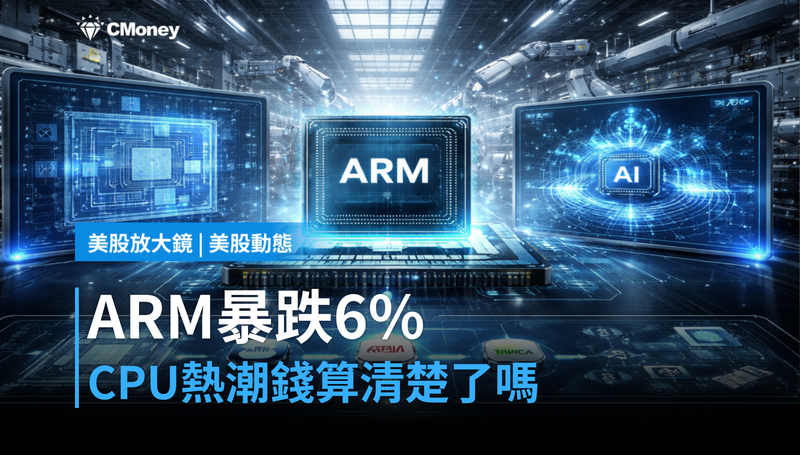 【美股動態】ARM飆漲98％後單日跌近6％，CPU熱潮的錢算清楚了嗎？