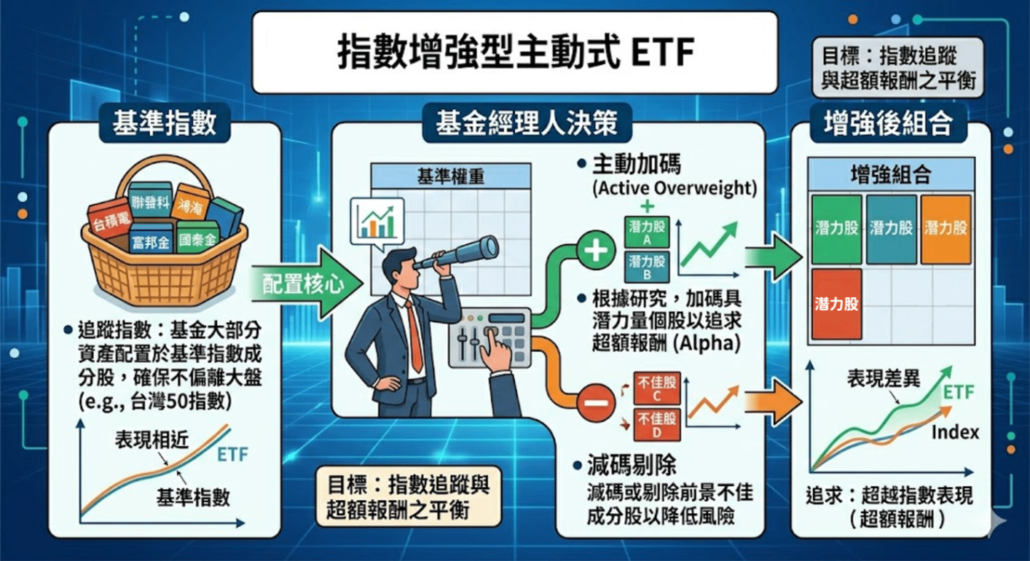 三種主動式ETF績效強,指數增強、高息成長與海外科技。