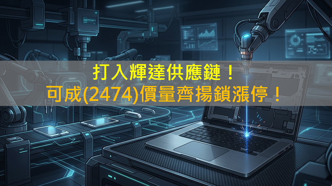 打入輝達供應鏈!可成(2474)價量齊揚鎖漲停!