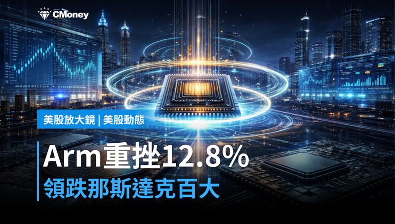 【美股動態】Arm單日跌12.8％，領跌那斯達克百大