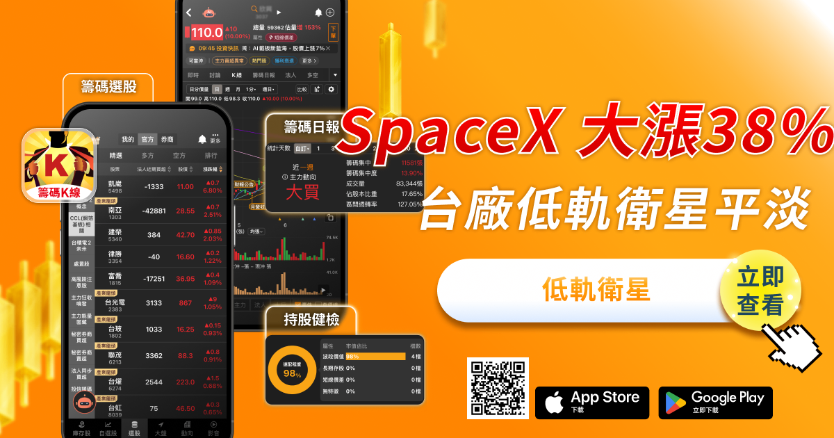 SpaceX 上市兩天大漲38％，台廠低軌衛星概念股為何相對平淡