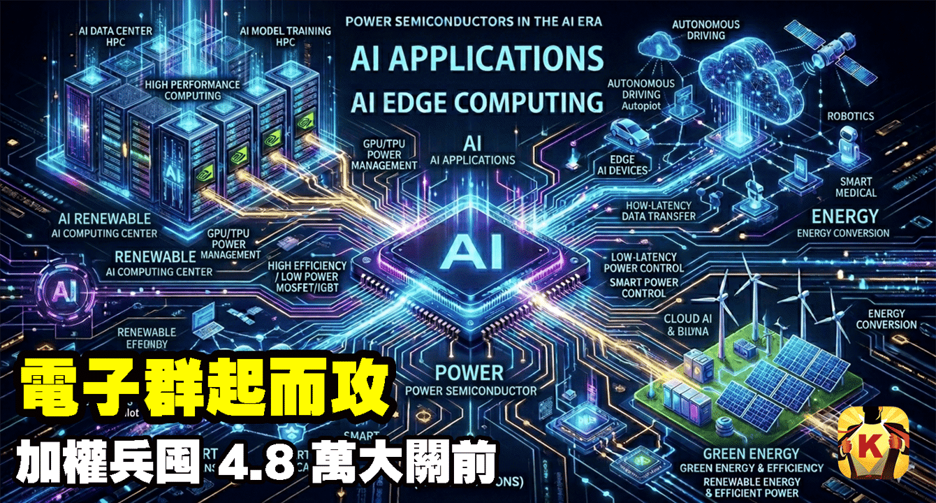【台股盤後】電子群起而攻,加權兵囤 4.8 萬大關前