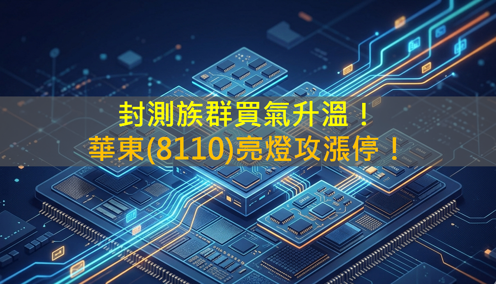 封測族群買氣升溫！華東(8110)亮燈攻漲停！
