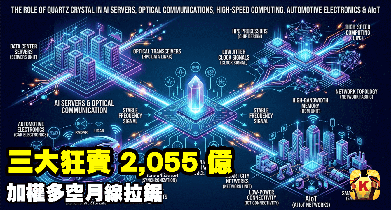 【台股盤後】三大狂賣 2,055 億，加權多空月線拉鋸