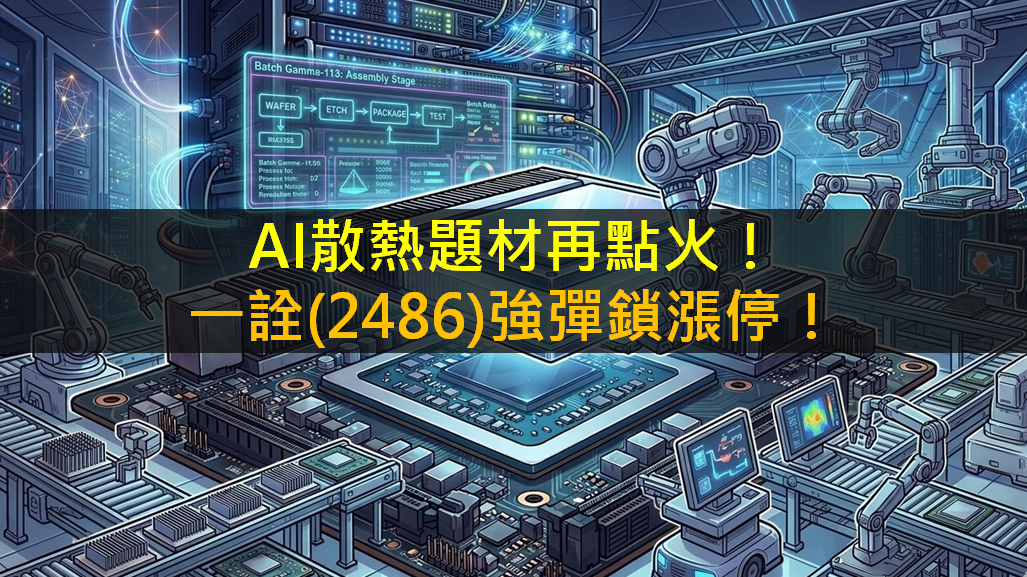 AI散熱題材再點火!一詮(2486)強彈鎖漲停!