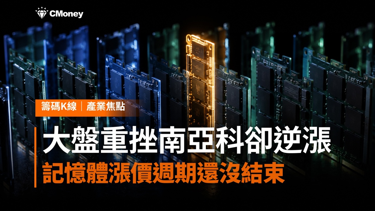 大盤重挫南亞科卻逆漲5%!為何今日成最強族群?記憶體漲價週期還沒結束