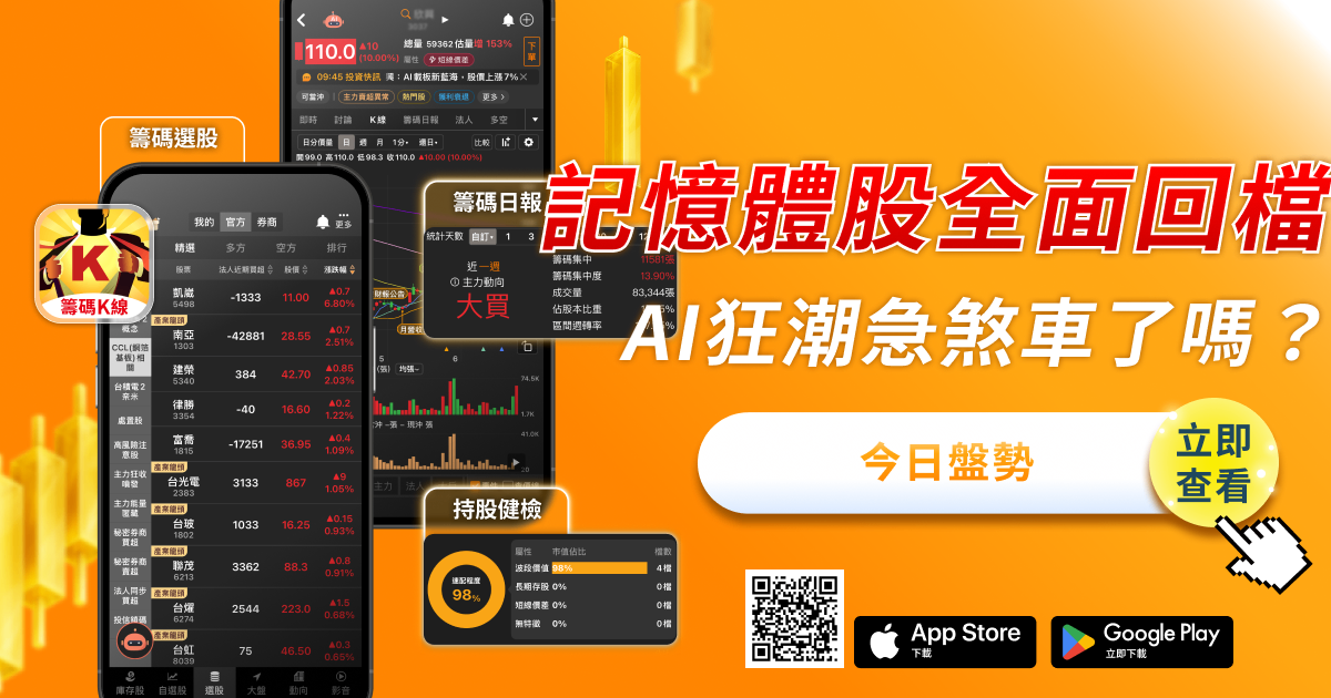 一個月市值腰斬！記憶體股全面回檔，AI狂潮急煞車了嗎？
