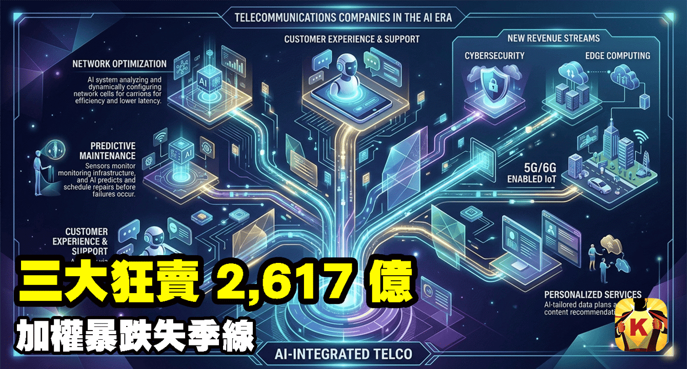 【台股盤後】三大狂賣 2,617 億,加權暴跌失季線
