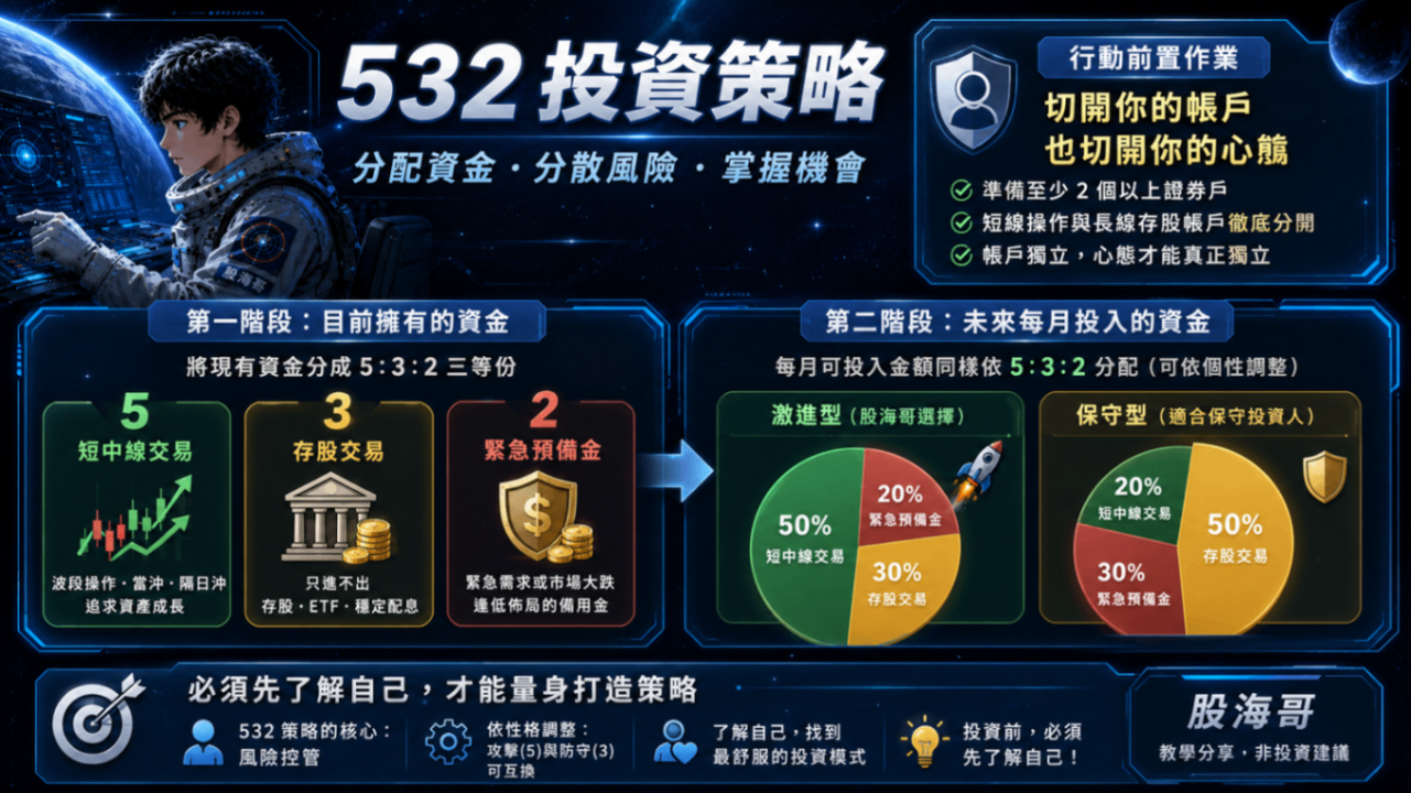 別在股災才後悔沒紀律！股哥實戰「532 資金配置術」