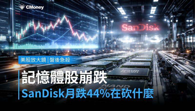 【美股盤後急殺】記憶體股崩跌，SanDisk一個月跌44％在砍什麼？
