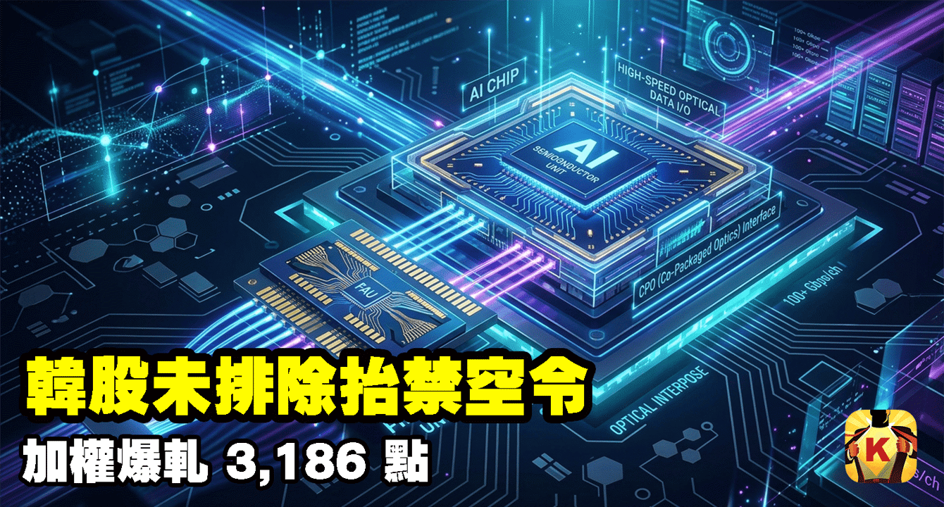 【台股盤後】韓股未排除抬禁空令,加權爆軋 3,186 點