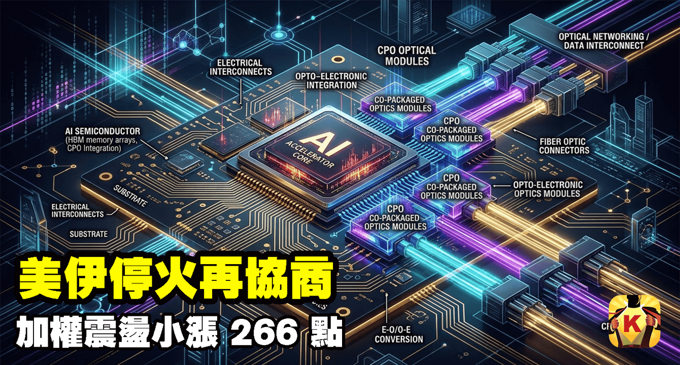 【台股盤後】美伊停火再協商,加權震盪小漲 266 點