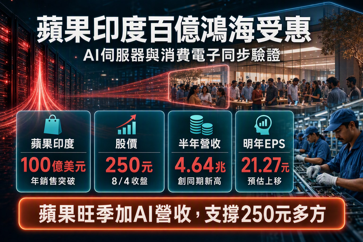 蘋果印度破100億美元，鴻海 (2317) 受惠關鍵在哪？-周哲翰