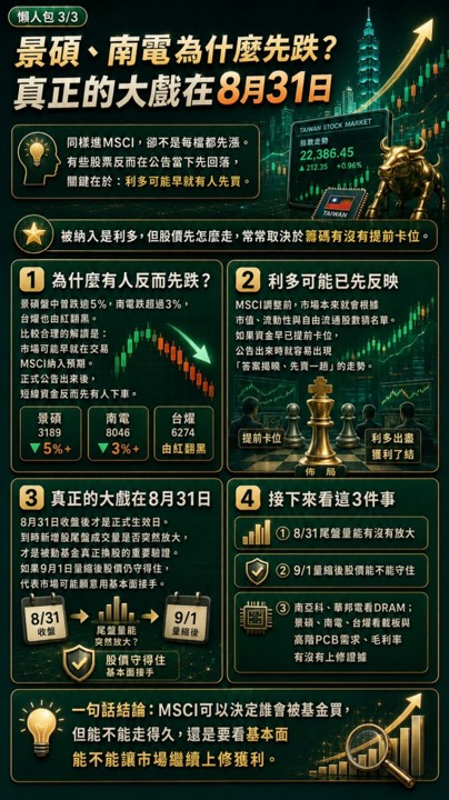 同樣入選MSCI，南亞科漲7％、景碩卻跌5％，選股邏輯哪裡有問題？