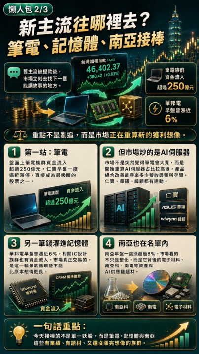 台股從漲380點急縮到剩一半，主力的錢跑去哪了？