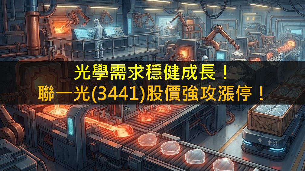 光學需求穩健成長!聯一光(3441)股價強攻漲停!