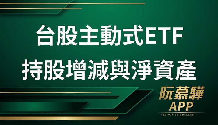 【產業報告】台股主動式 ETF 持股增減與淨資產 0824