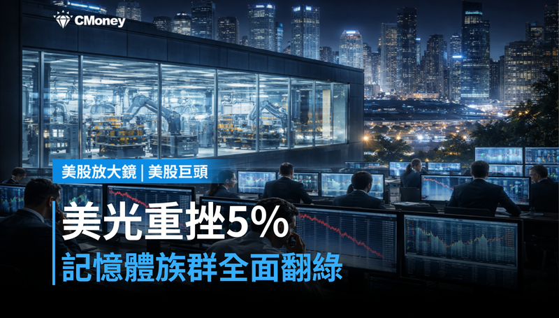 【美股巨頭】美光單日跌5％，記憶體族群全面翻綠