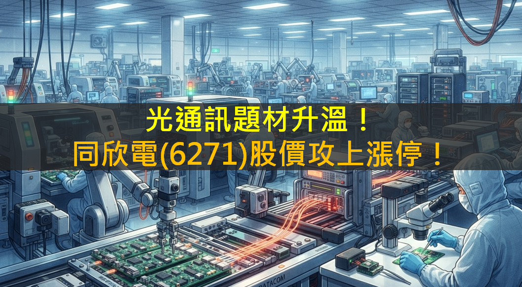 光通訊題材升溫！同欣電(6271)股價攻上漲停！