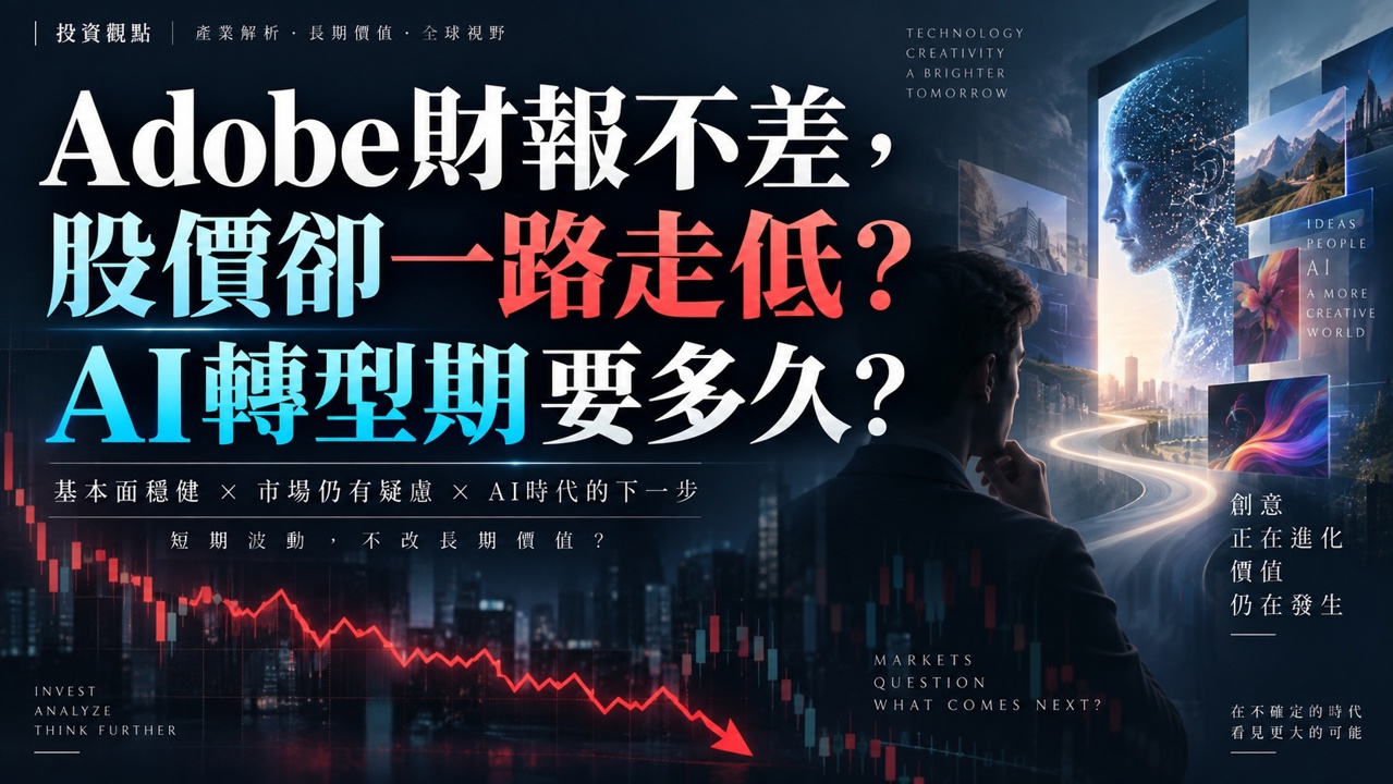 Adobe財報不差,股價卻一路走低?AI轉型期要多久?