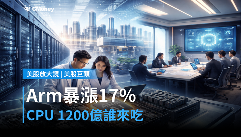 【美股巨頭】Arm單日暴漲17％，CPU市場1200億美元誰來吃？
