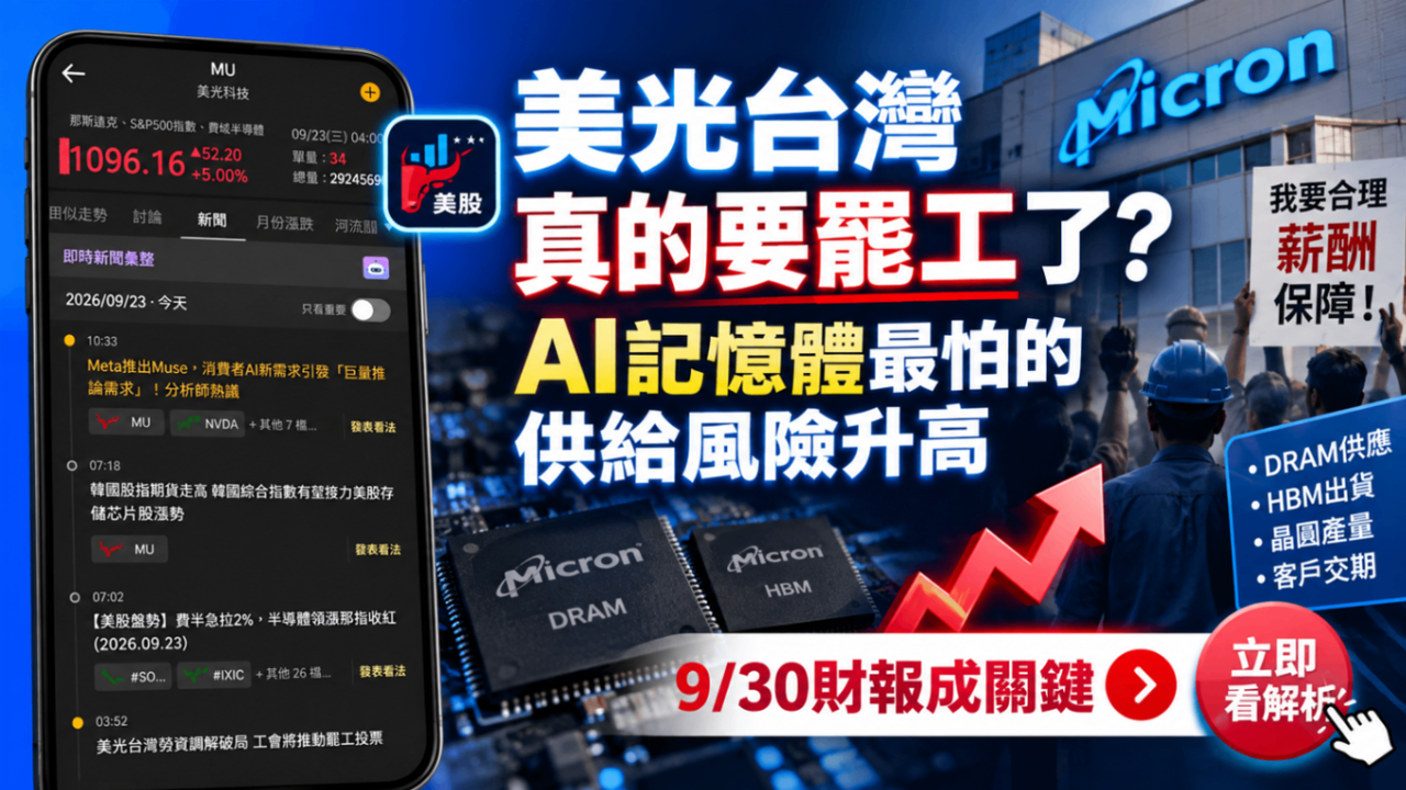 美光台灣真的要罷工了?AI記憶體最怕的供給風險升高