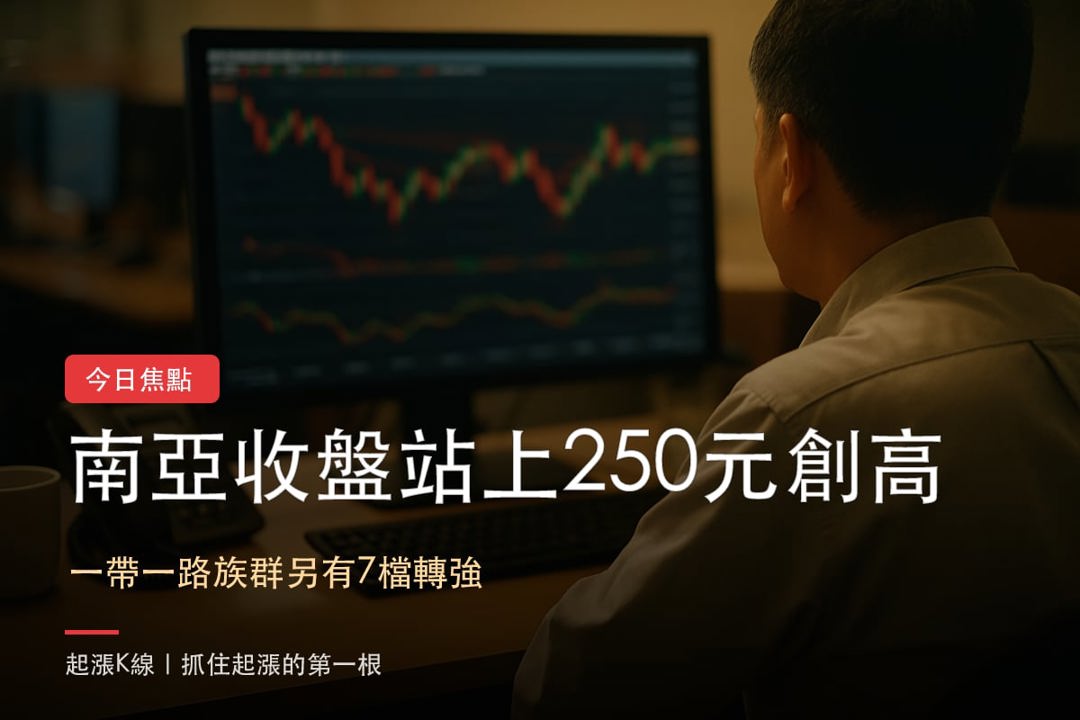 南亞收盤站上250元、創歷史新高,一帶一路族群另有7檔轉強