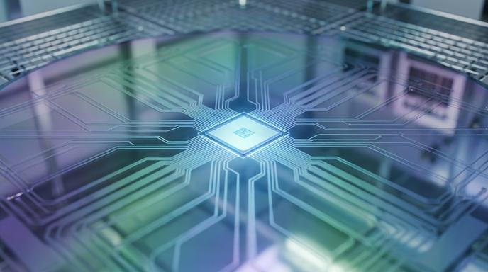 AI晶片與半導體供應鏈市佔洗牌與電子零組件資金輪動示意圖