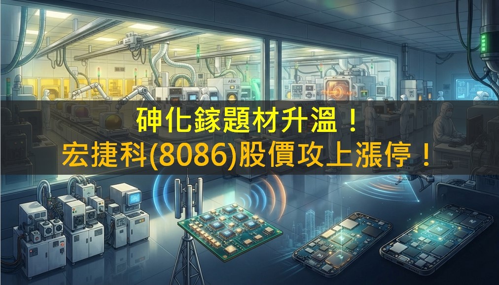 砷化鎵題材升溫！宏捷科(8086)股價攻上漲停！
