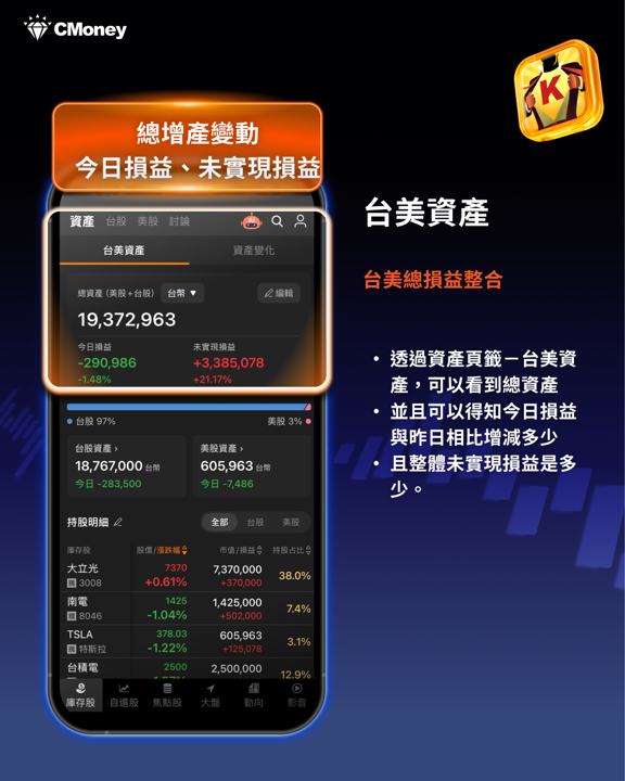 台股美股一次看清：《籌碼K線》庫存功能全面升級