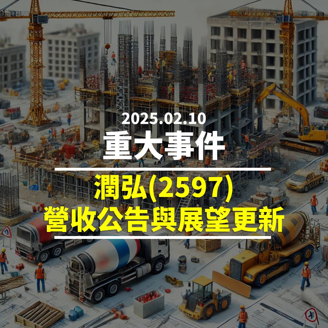 【重大事件】潤弘(2597)營收公告與展望更新 – 2025.02.10