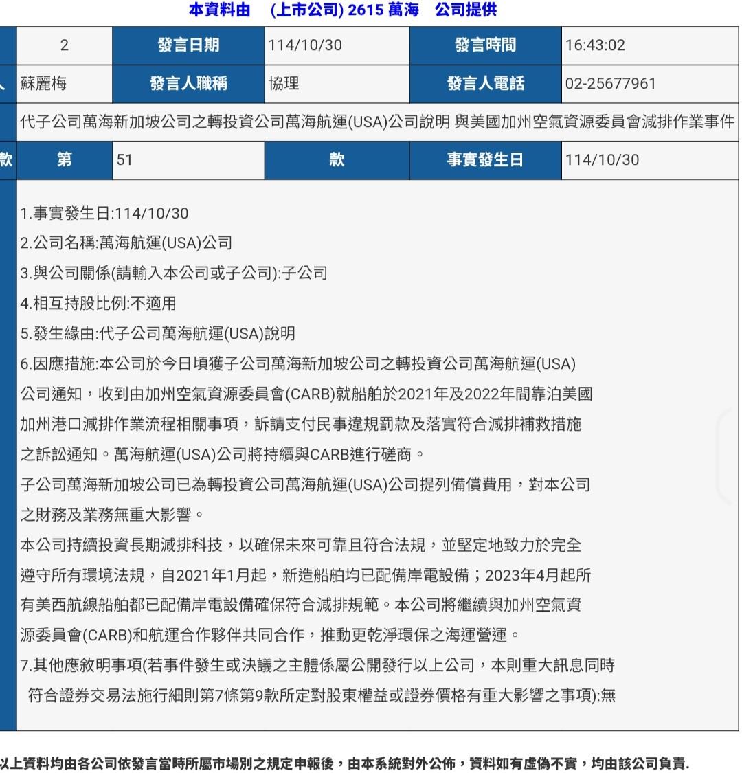 2603 長榮- 大航運-萬海（USA)美國罰款說明😆｜CMoney 股市爆料同學會