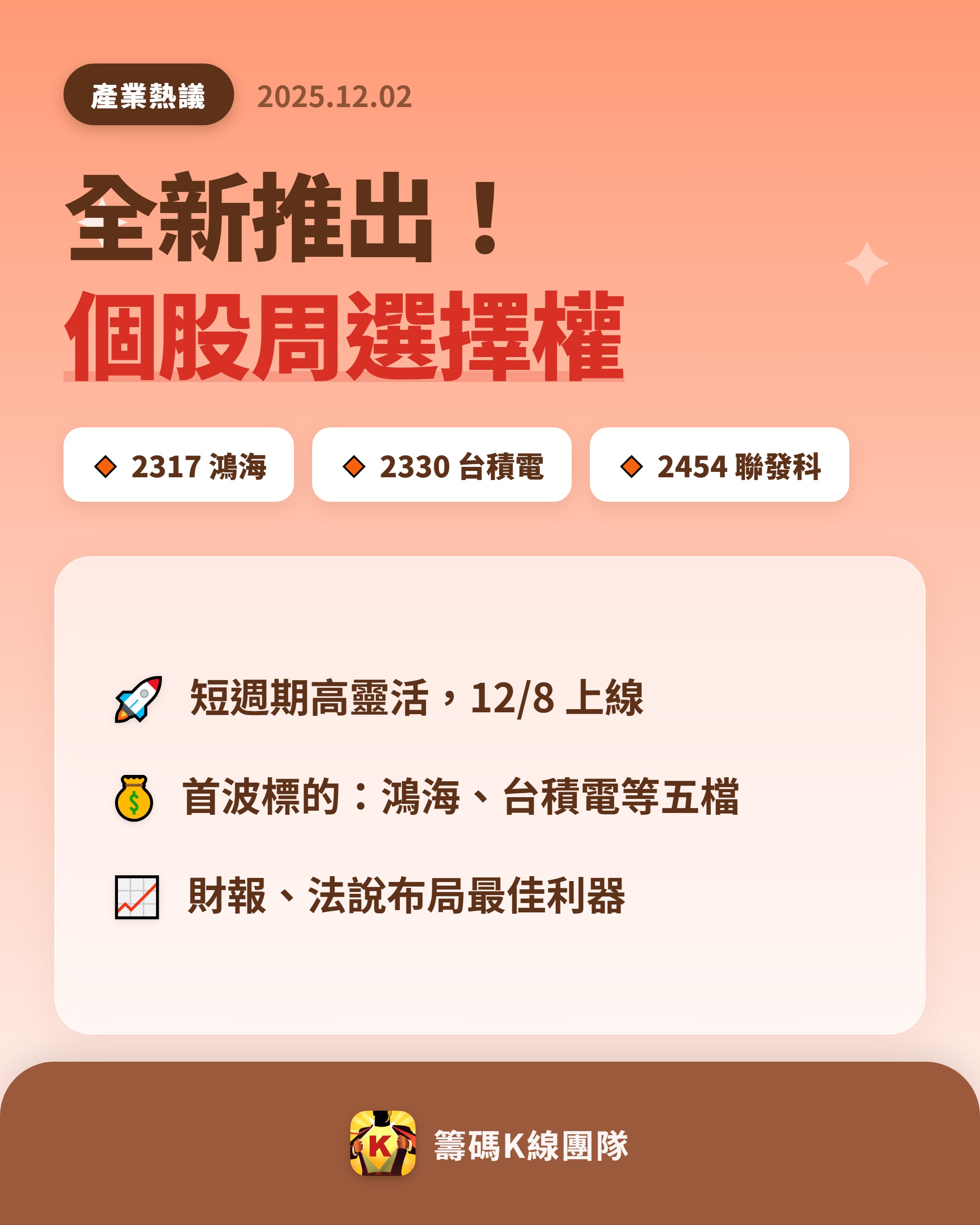 2317 鴻海- 🔥 新商品上線！個股周選擇權🔥 臺灣期貨交易所即將於...｜CMoney 股市爆料同學會