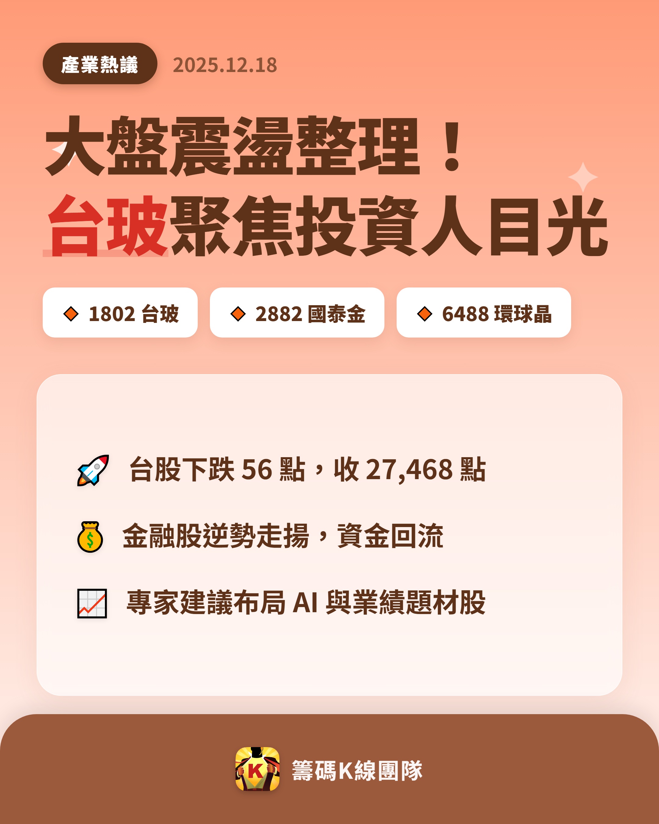 1802 台玻- 🔥 台股震盪整理🔥 今天台股以27,447 點開出...｜CMoney 股市爆料同學會