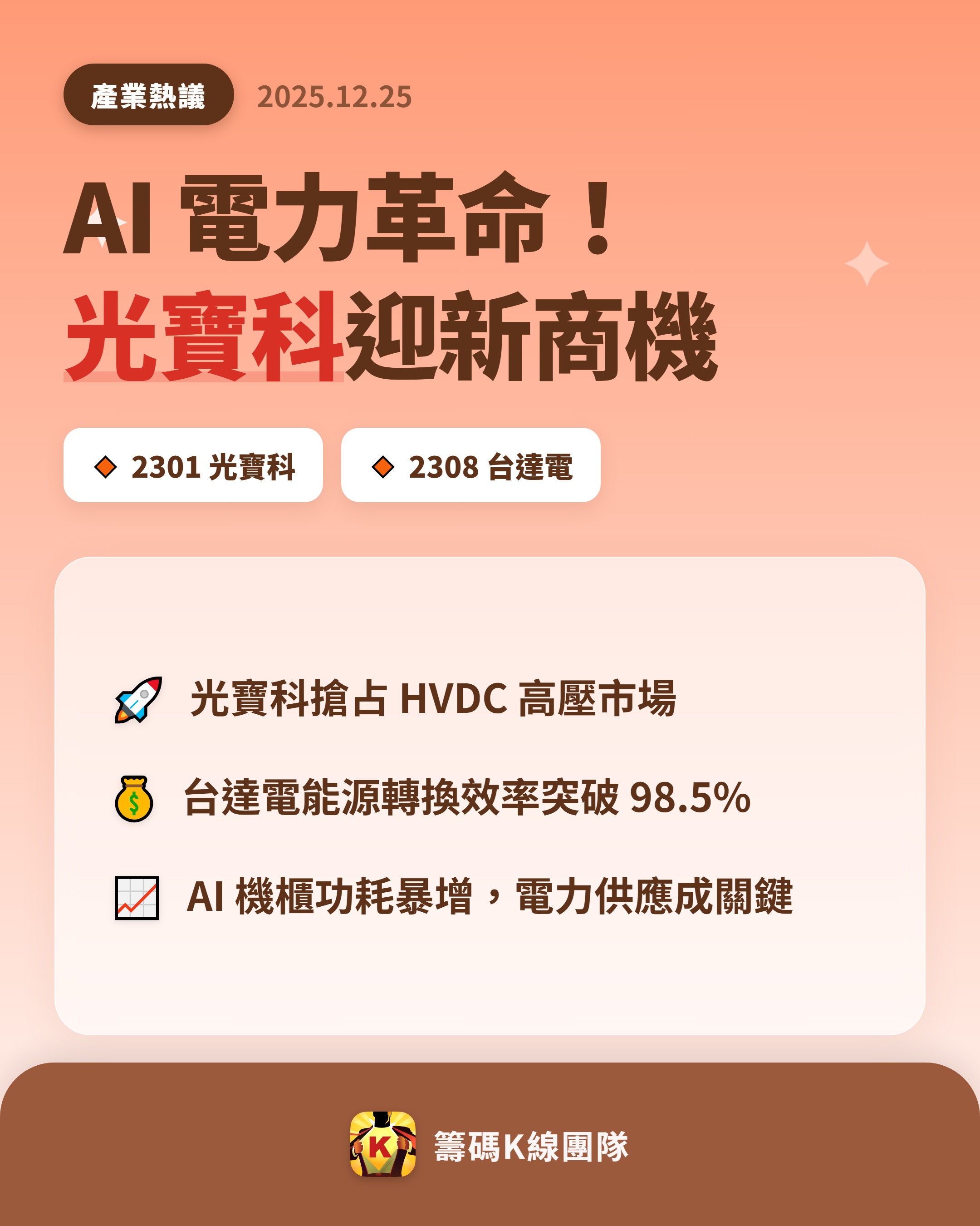 2301 光寶科- 🔥 AI 電力革命來了！ 🔥 隨著美股反彈，台股順勢挑...｜CMoney 股市爆料同學會