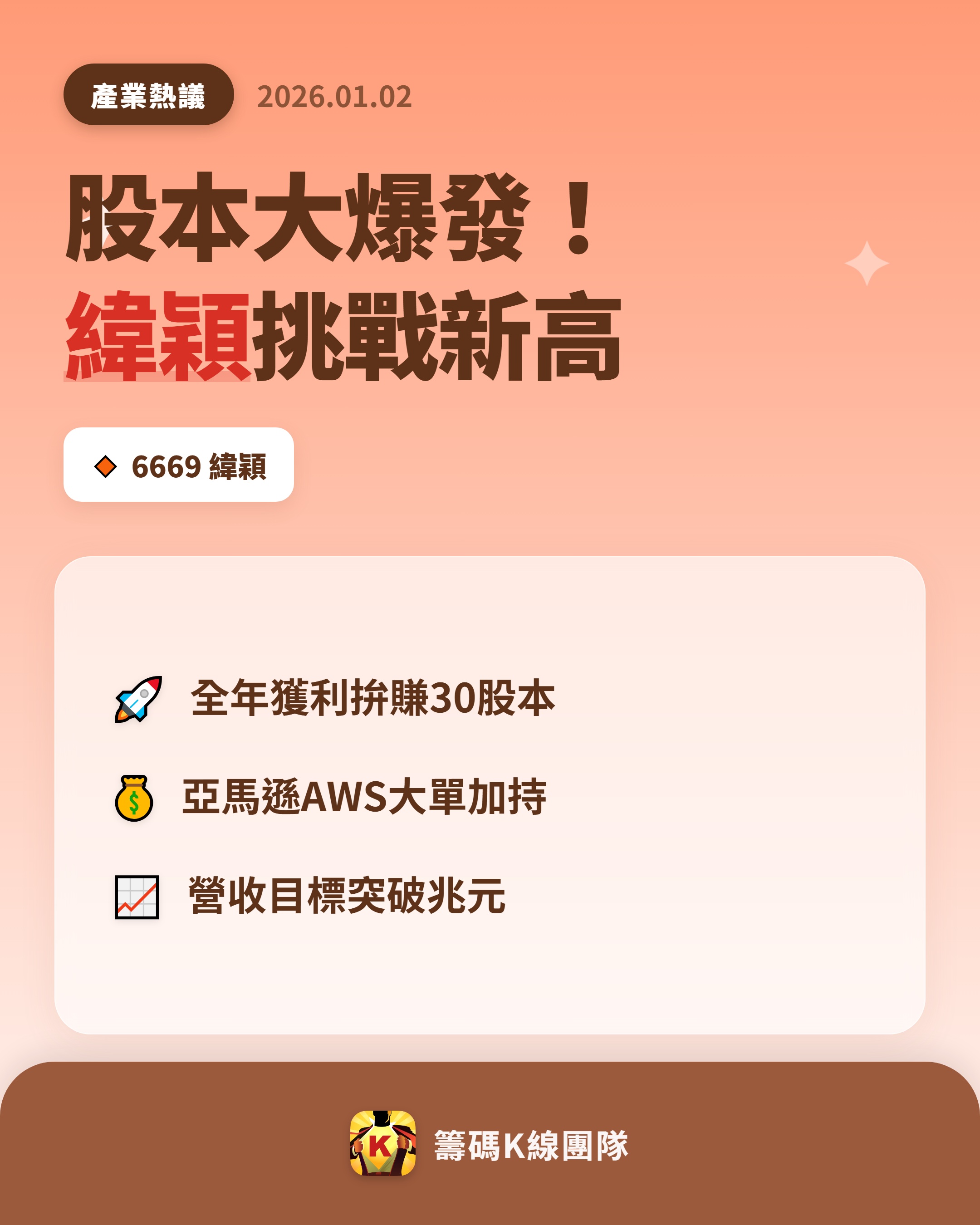 6669 緯穎- 🔥 緯穎今年拚賺30股本🔥 AI伺服器代工大廠緯穎（...｜CMoney 股市爆料同學會