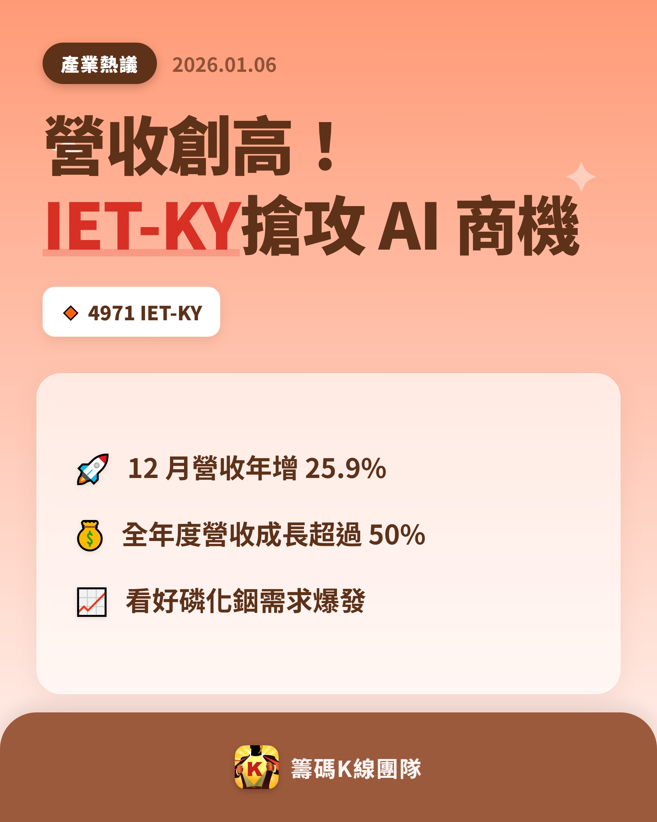 4971 IET-KY - 🔥 IET-KY 營收創新高，AI 商機大爆發🔥 三...｜CMoney 股市爆料同學會