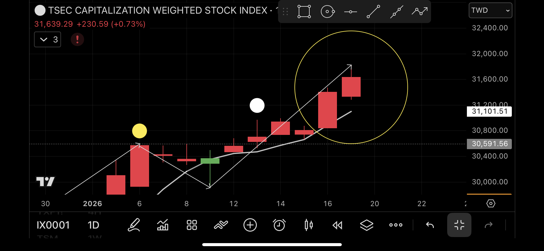 2330 台積電- 1/20 加權盤勢看法週一美指休市，期指夜盤下跌114點...｜CMoney 股市爆料同學會