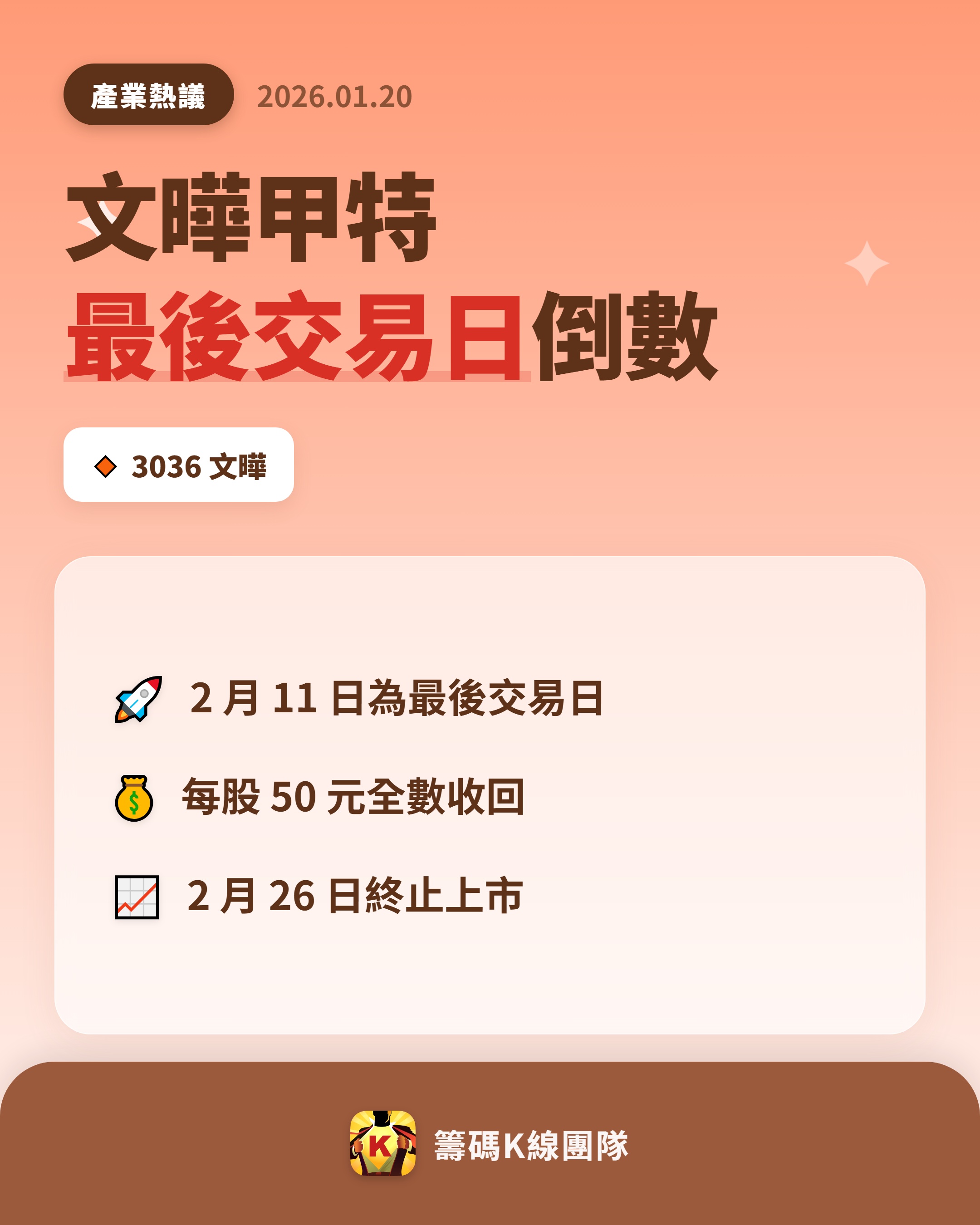 3036 文曄- 🔥 文曄甲種特別股即將畫下句點🔥 台灣證券交易所公告...｜CMoney 股市爆料同學會